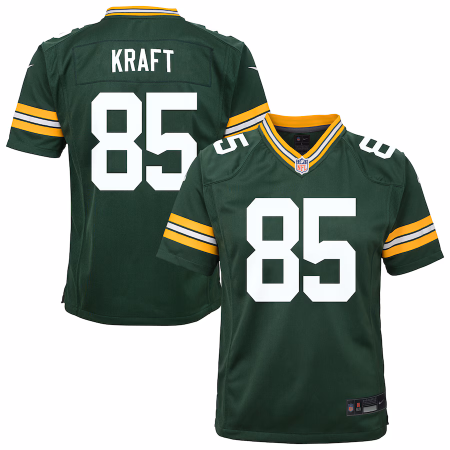 Youth Green Bay Packers Tucker Kraft Nike Green Team Game Jersey