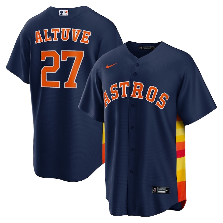 Men's Houston Astros Jose Altuve Nike Navy Alternate 2 Replica Jersey
