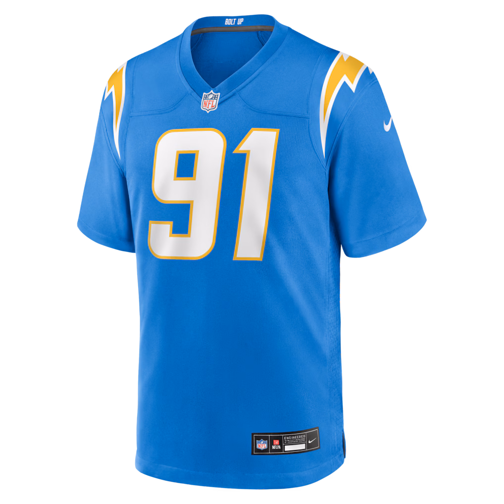 Men's Nike Nick Barrett Powder Blue Los Angeles Chargers  Jersey