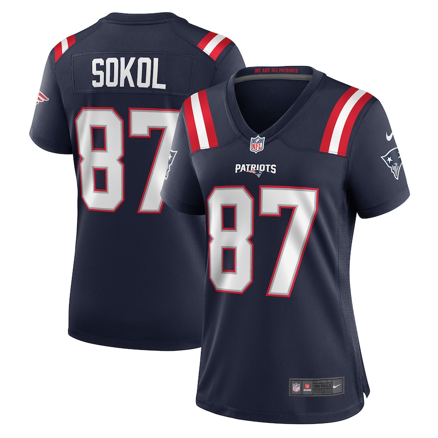 Women's New England Patriots Matt Sokol Nike Navy Game Jersey