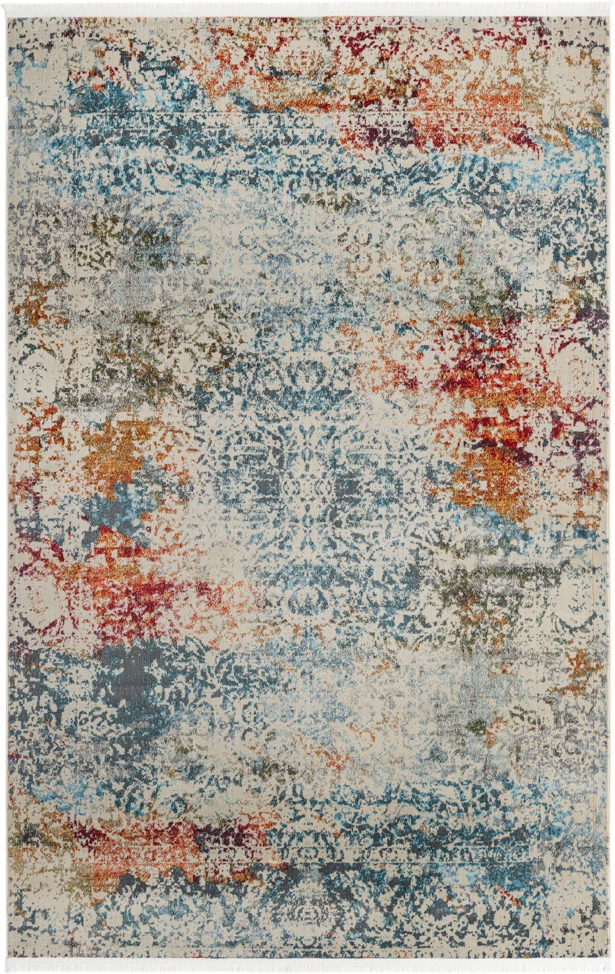 Unique Loom Panamericana Baracoa Rug Cream/Blue 6' 1