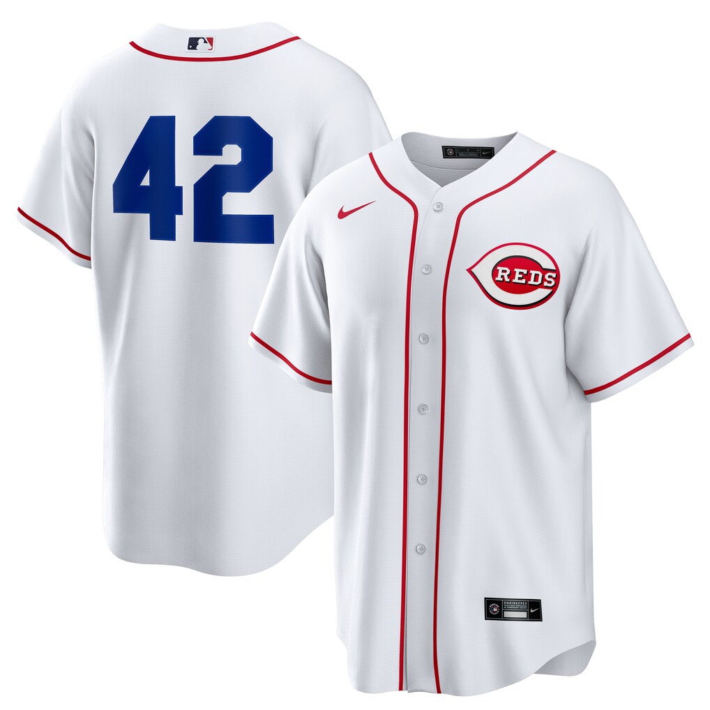 Men's Cincinnati Reds Nike White Home  2025 Jackie Robinson Day Replica Jersey