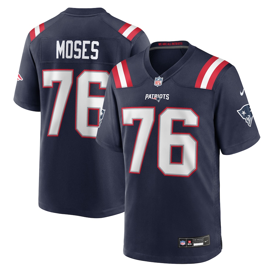 Men's New England Patriots Morgan Moses Nike Navy Team Game Jersey