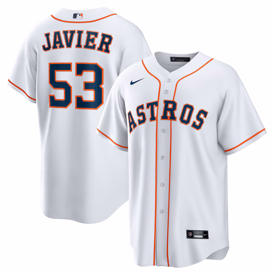 Men's Houston Astros Cristian Javier Nike White Home Replica Jersey