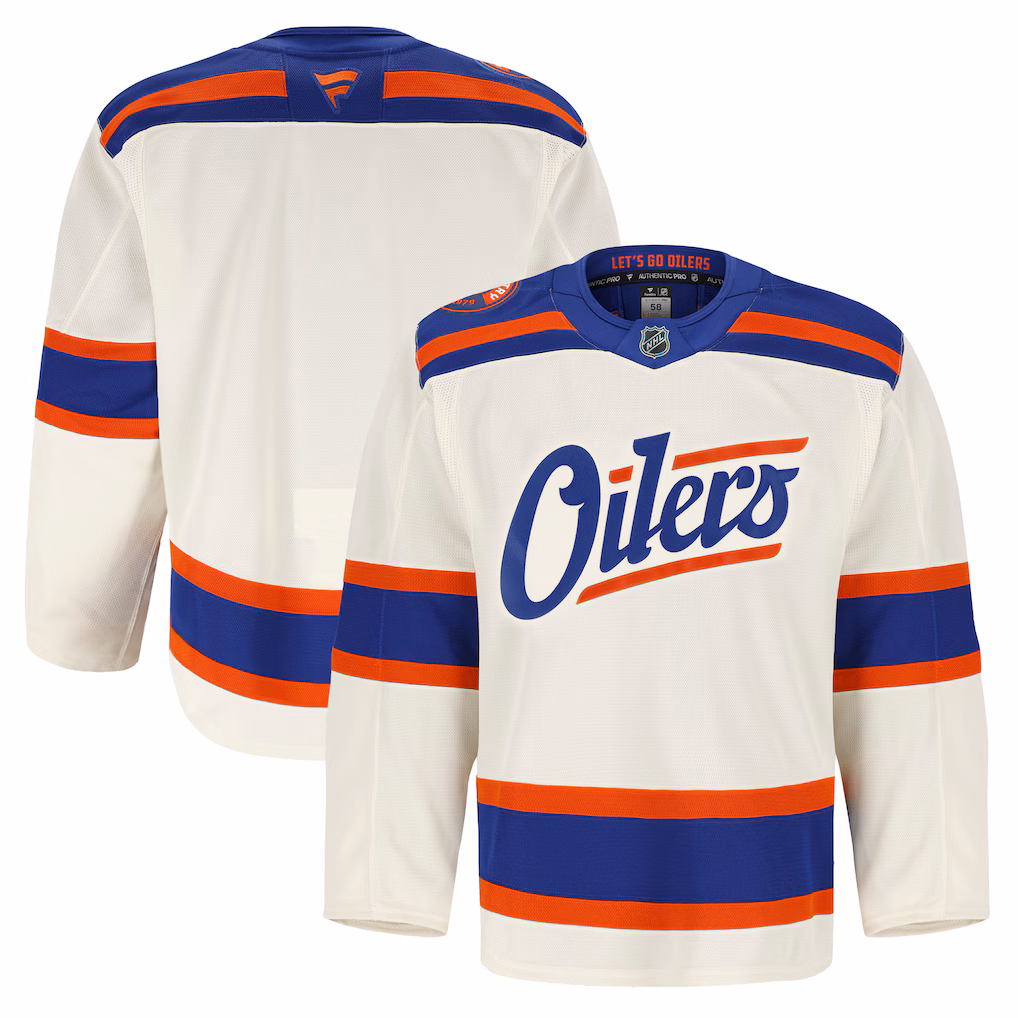 Men's Edmonton Oilers Fanatics Light Beige Alternate Authentic Pro Jersey