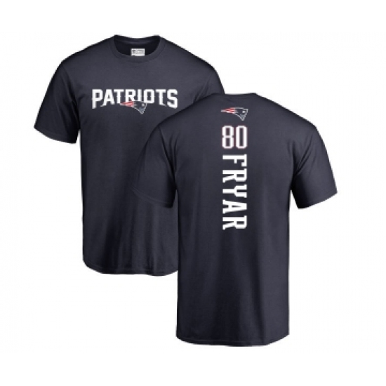 Football New England Patriots #80 Irving Fryar Navy Blue Backer T-Shirt