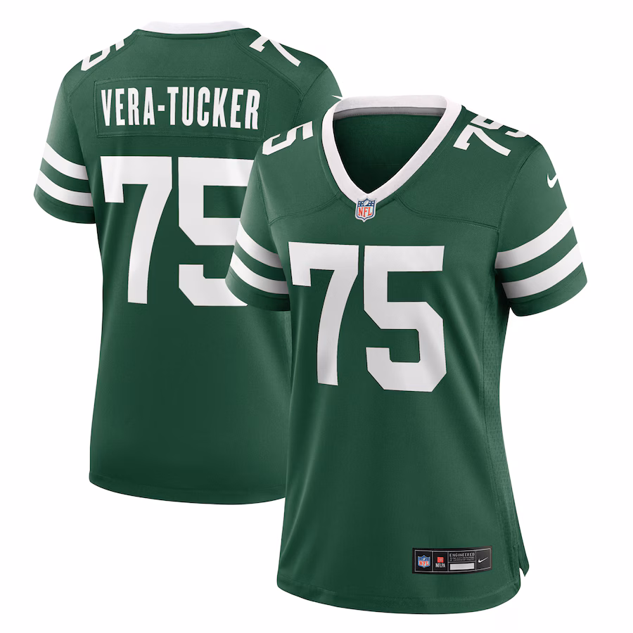 Women's New York Jets Alijah Vera-Tucker Nike Legacy Green Game Jersey