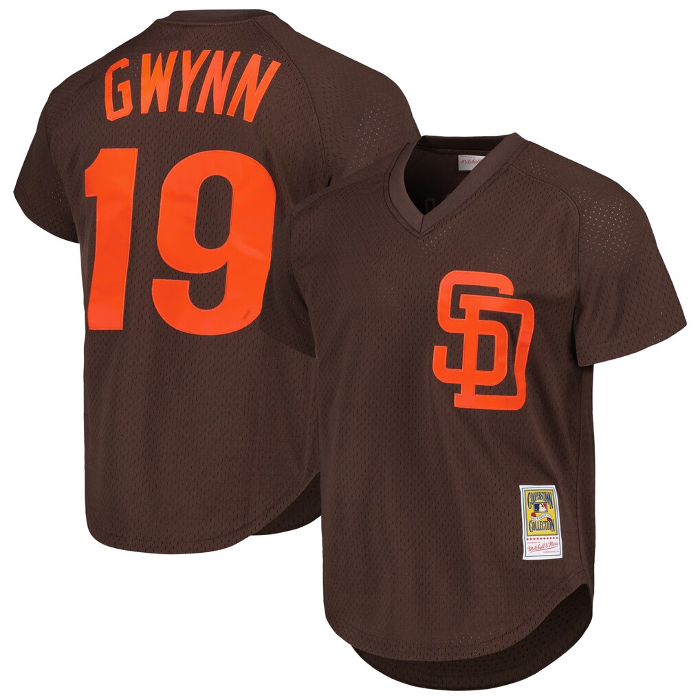 Men's San Diego Padres Tony Gwynn Mitchell & Ness Brown Authentic Batting Practice Jersey
