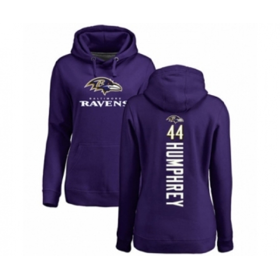 Football Women's Baltimore Ravens #44 Marlon Humphrey Purple Backer Pullover Hoodie