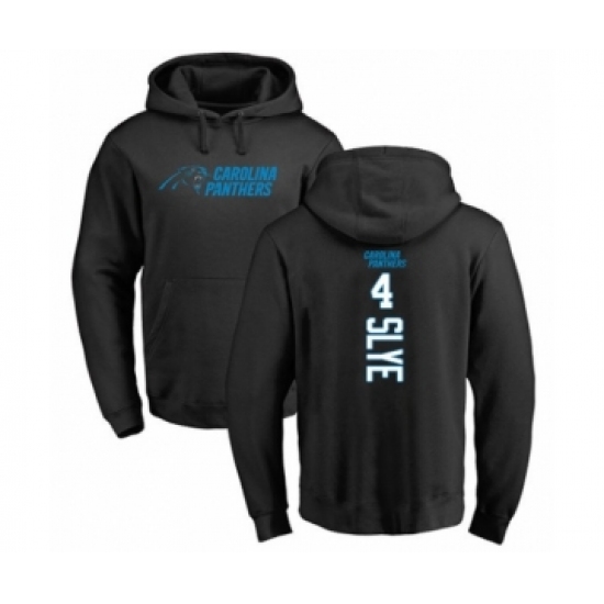 Football Carolina Panthers #4 Joey Slye Black Backer Pullover Hoodie