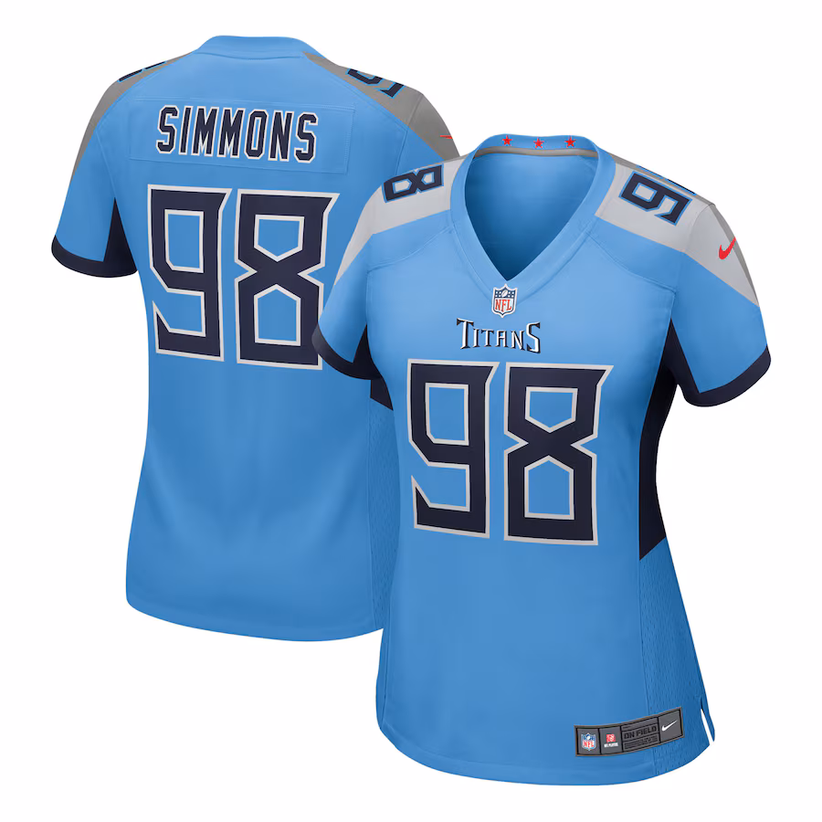 Women's Tennessee Titans Jeffery Simmons Nike Light Blue Team Game Jersey
