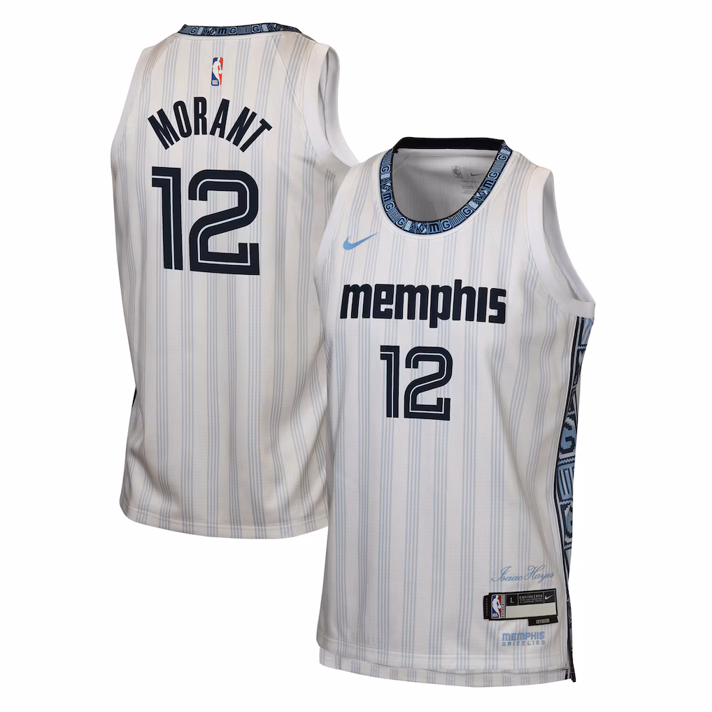 Youth Memphis Grizzlies Ja Morant Nike White 2025/26 City Edition Swingman Jersey