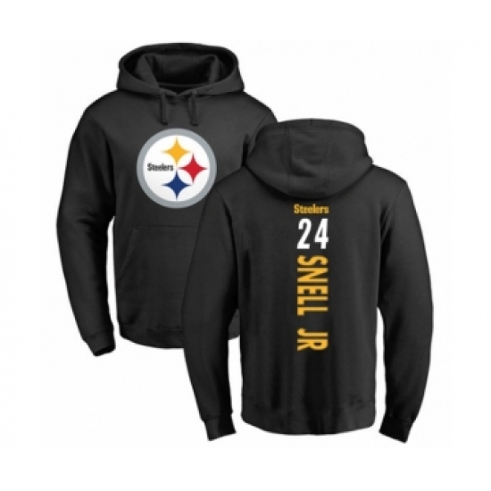 Pittsburgh Steelers #24 Benny Snell Jr. Black Backer Pullover Hoodie