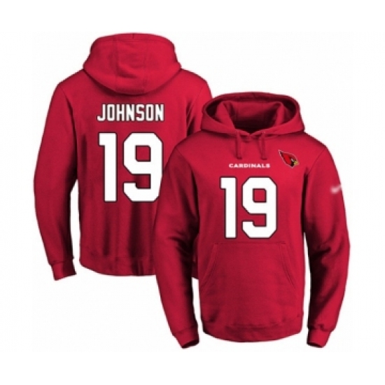 Football Men's Arizona Cardinals #19 KeeSean Johnson Red Name & Number Pullover Hoodie