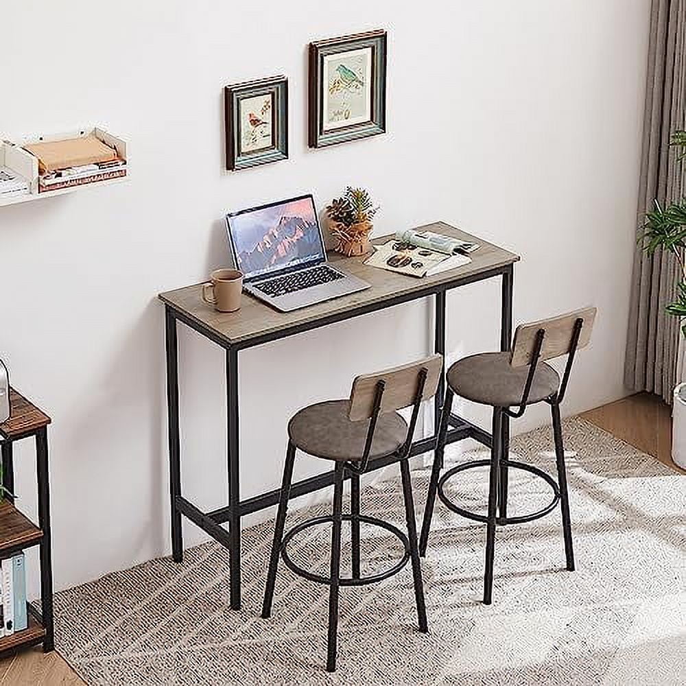 TJCGDTY 3 Piece  Table and Chairs Set  43.3\u201D Dining Table Set Kitchen Counter with 2 PU Leather Back  Chair Industrial Counter Height Table and Chairs for Restaurant Living Room - Curated Treasures Market