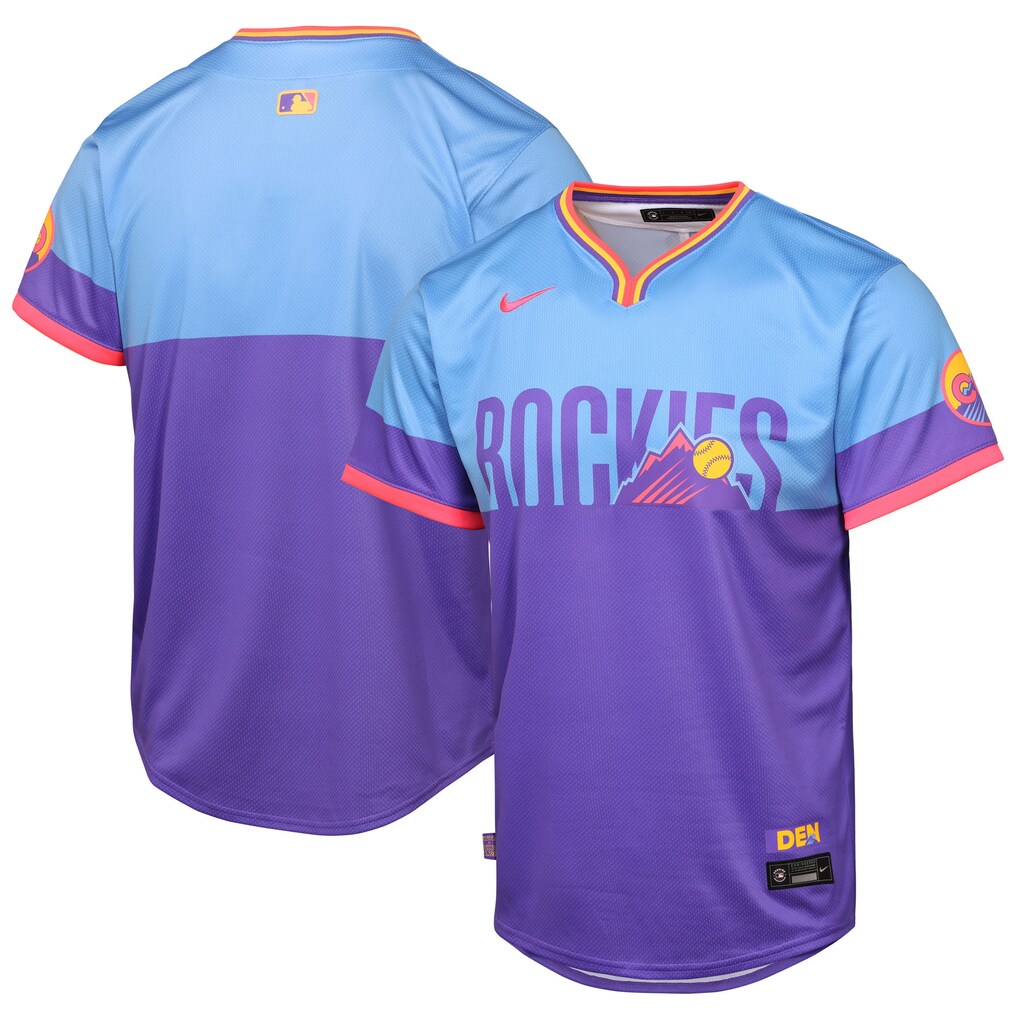 Youth Colorado Rockies  Nike Purple/Light Blue 2025 City Connect Limited Jersey