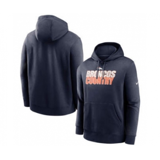 Men's Denver Broncos Navy Fan Gear Local Club Pullover Hoodie