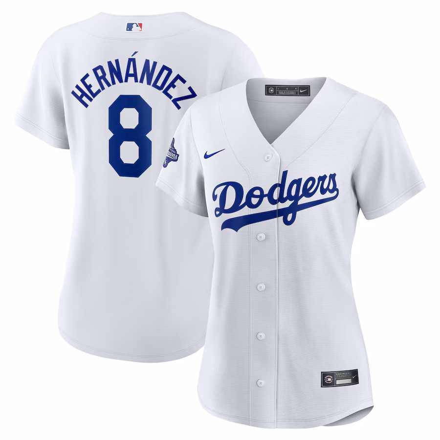 Women's Los Angeles Dodgers Enrique Hernández Nike White Home 2025 World Series Champions Replica Jersey