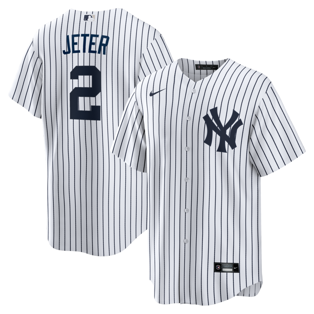 Men's New York Yankees Derek Jeter Nike White Home Retired Player Replica Jersey