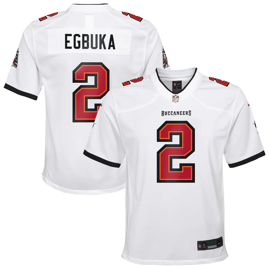 Youth Tampa Bay Buccaneers Emeka Egbuka Nike White White Game Jersey