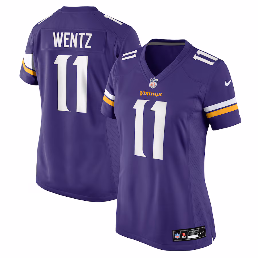 Women's Minnesota Vikings Carson Wentz Nike Purple Team Game Jersey
