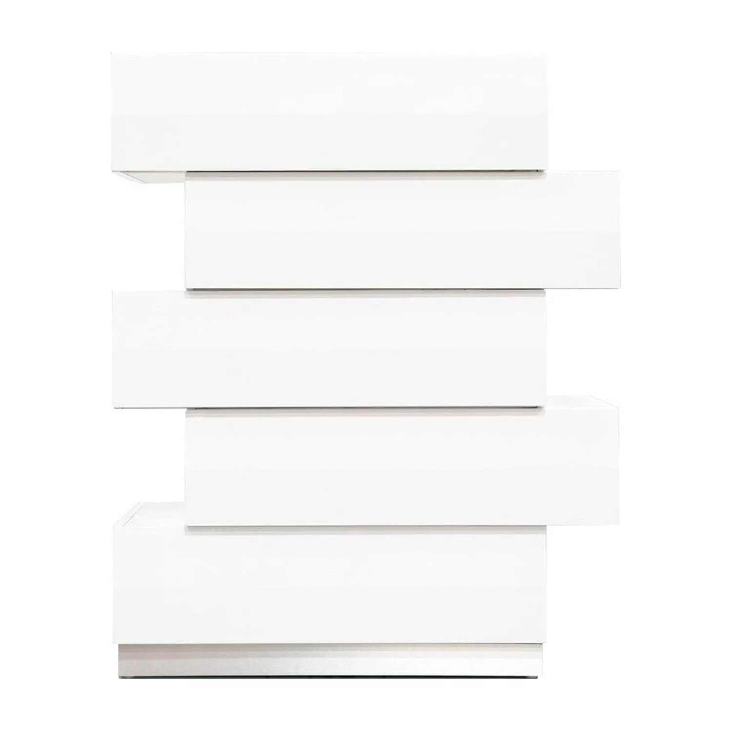 Best Master Spain 5-Drawer Poplar Wood Bedroom Chest in White/Silver Base