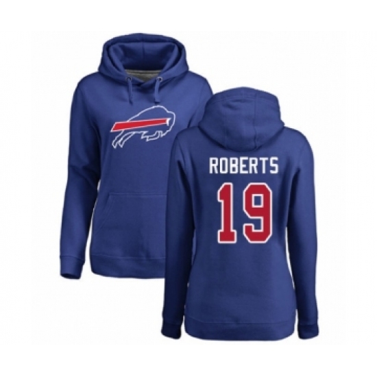 Football Women's Buffalo Bills #19 Andre Roberts Royal Blue Name & Number Logo Pullover Hoodie
