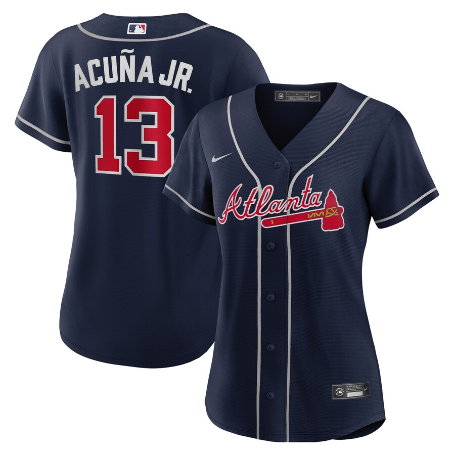 Women's Atlanta Braves Ronald Acuña Jr. Nike Navy Alternate Replica Player Jersey