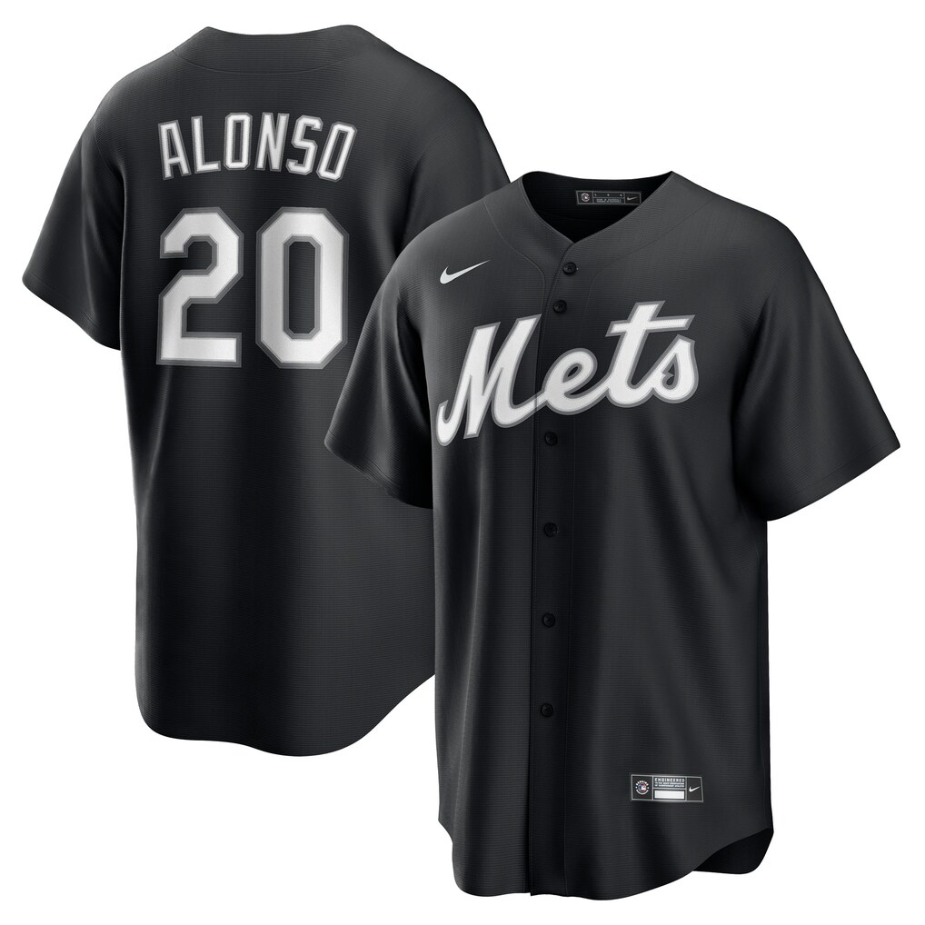 Men's New York Mets Pete Alonso Nike Black  Replica Player Jersey