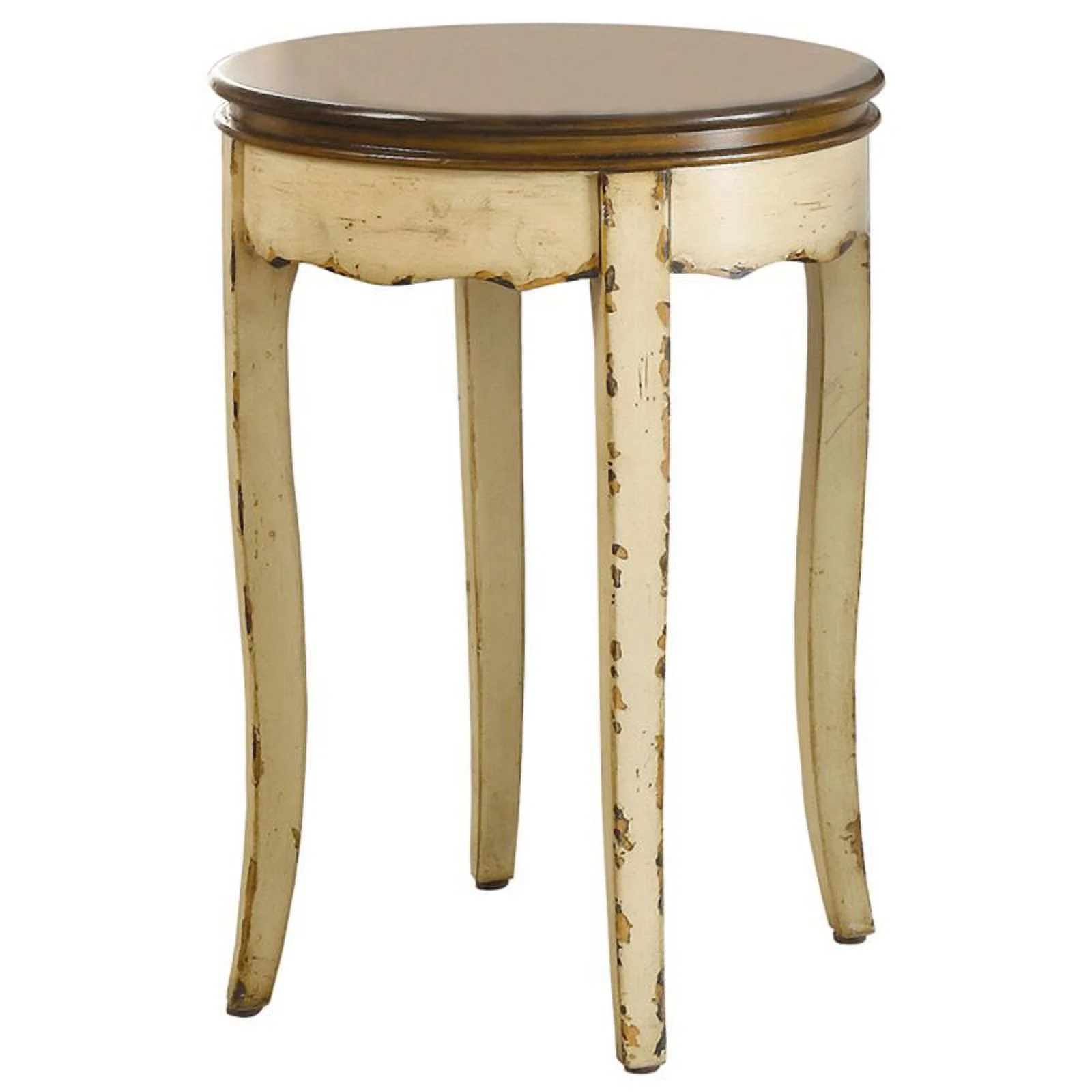 Home Square Nya Vintage Wood Round End Table in White - Set of 2 - Curated Treasures Market