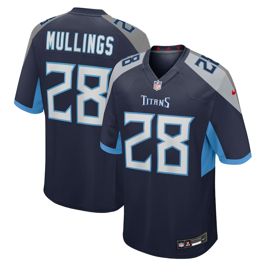 Men's Tennessee Titans Kalel Mullings Nike Navy Team Game Jersey