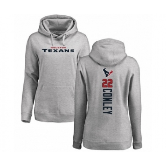 Football Women's Houston Texans #22 Gareon Conley Ash Backer Pullover Hoodie