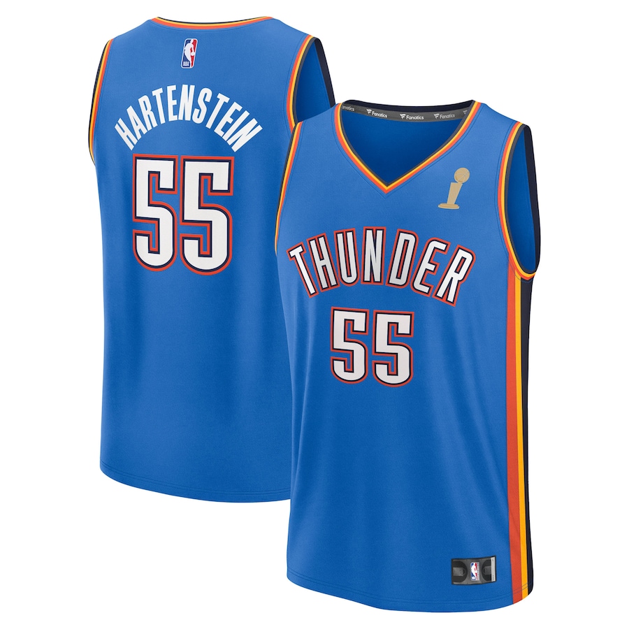 Men's Oklahoma City Thunder Isaiah Hartenstein Fanatics Blue 2025 NBA Finals Champions Fast Break Replica Player Jersey - Icon Edition