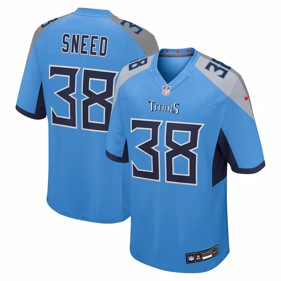 Men's Tennessee Titans L'Jarius Sneed Nike Light Blue Team Game Jersey