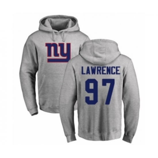Football New York Giants #97 Dexter Lawrence Ash Name & Number Logo Pullover Hoodie