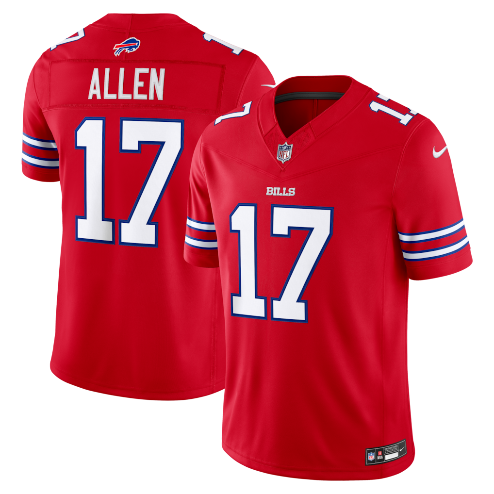 Men's Buffalo Bills Josh Allen Nike Red Alternate Vapor F.U.S.E. Stitched Limited Jersey