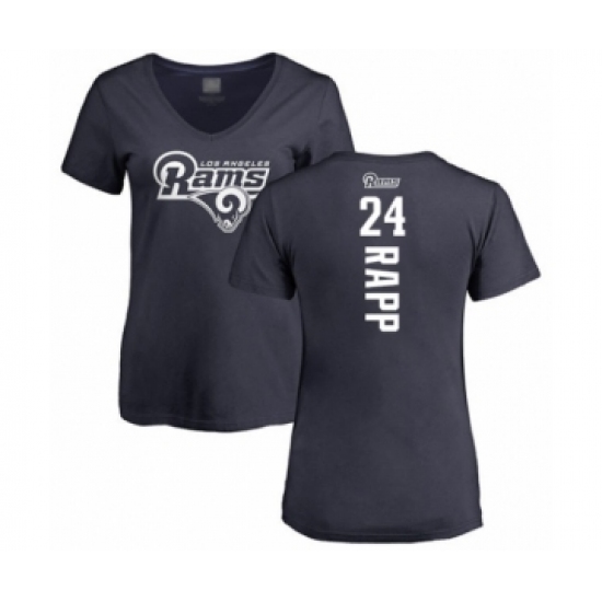 Football Women's Los Angeles Rams #24 Taylor Rapp Navy Blue Backer T-Shirt
