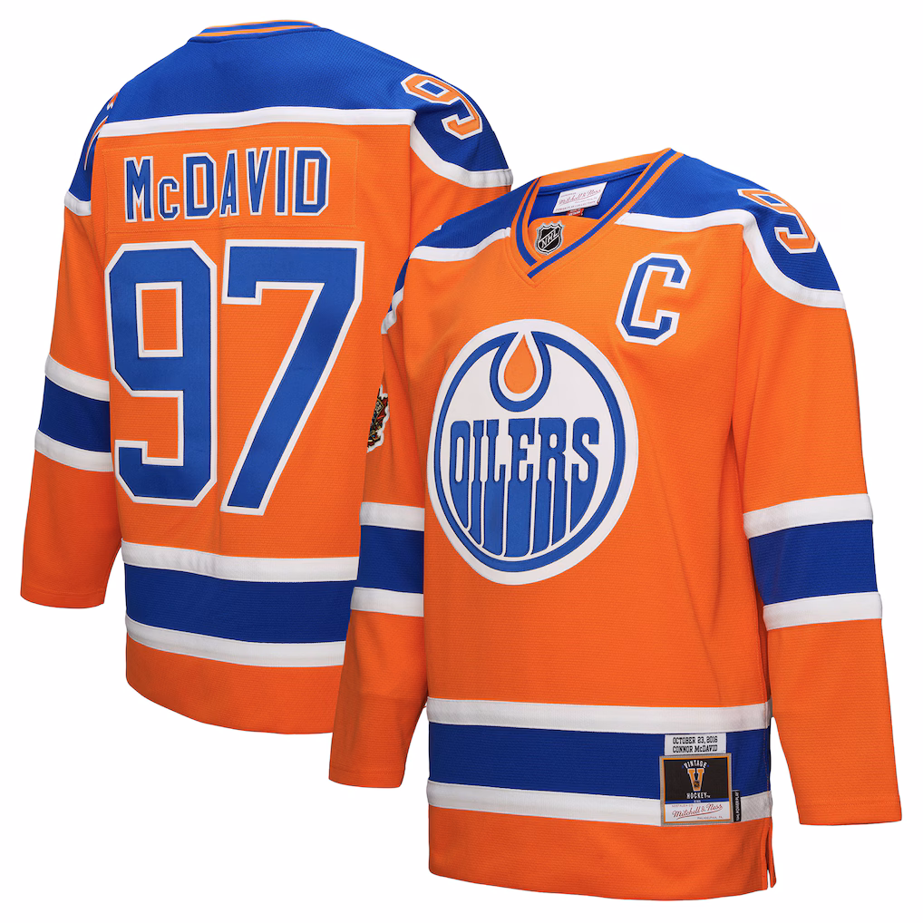 Men's Edmonton Oilers Connor McDavid Mitchell & Ness Orange Power Play Jersey