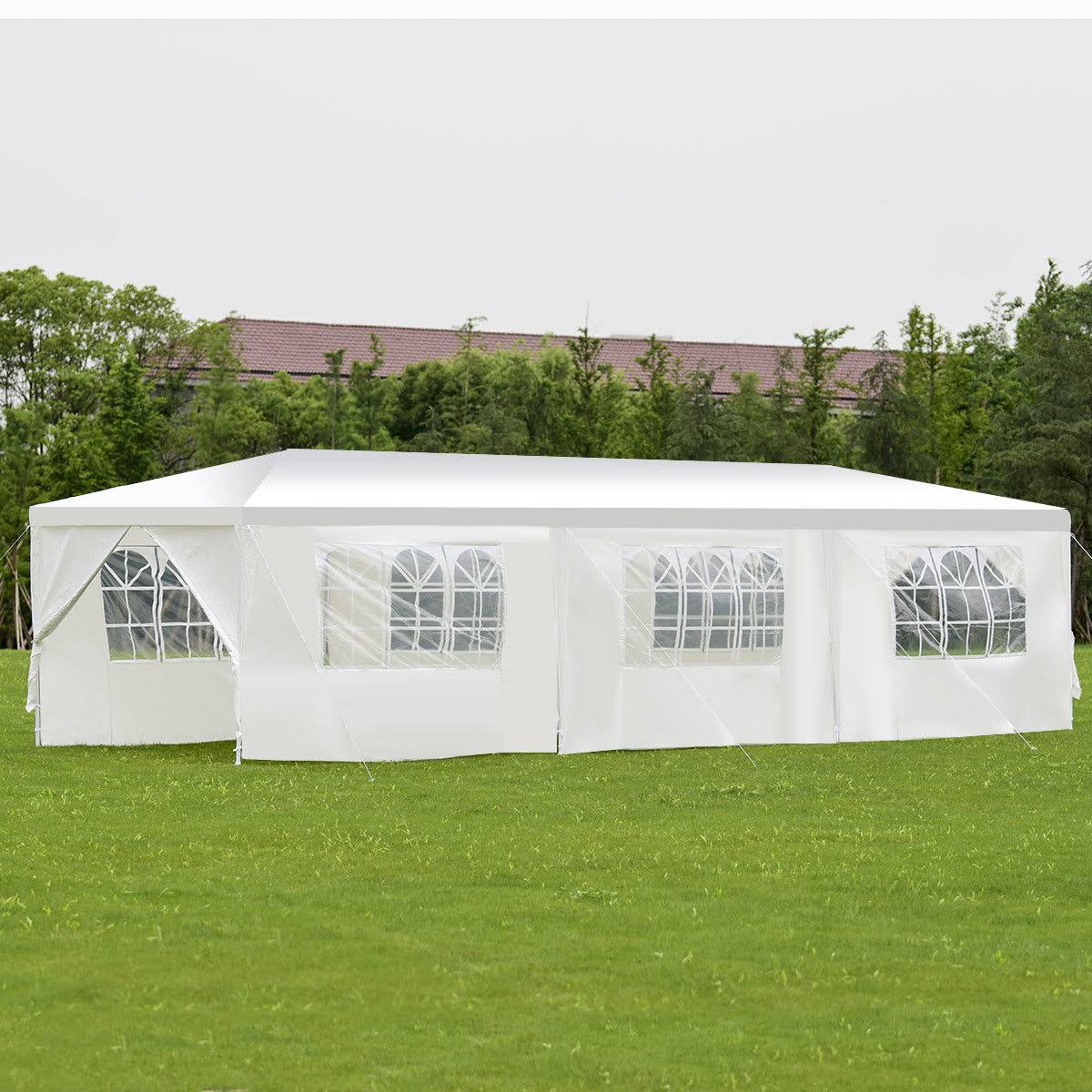 Costway 10&x30&Heavy Duty Gazebo Canopy Outdoor Party Wedding Tent - White