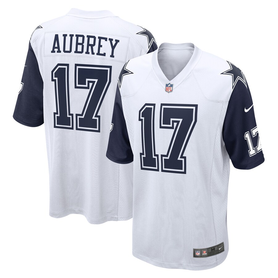 Men's Dallas Cowboys Brandon Aubrey Nike White Alternate Game Team Jersey