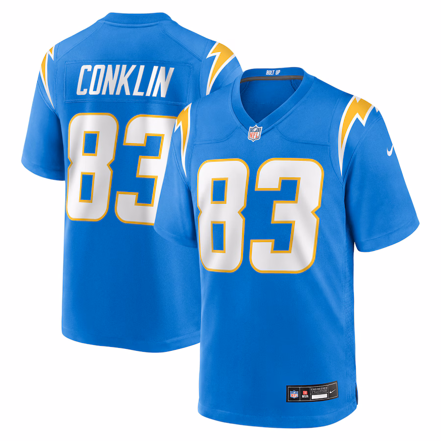 Men's Los Angeles Chargers Tyler Conklin Nike  Powder Blue Team Game Jersey