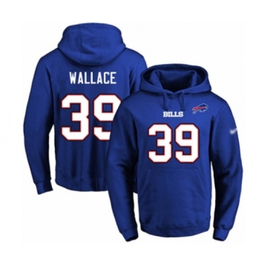 Football Men's Buffalo Bills #39 Levi Wallace Royal Blue Name & Number Pullover Hoodie