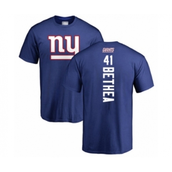 Football New York Giants #41 Antoine Bethea Royal Blue Backer T-Shirt
