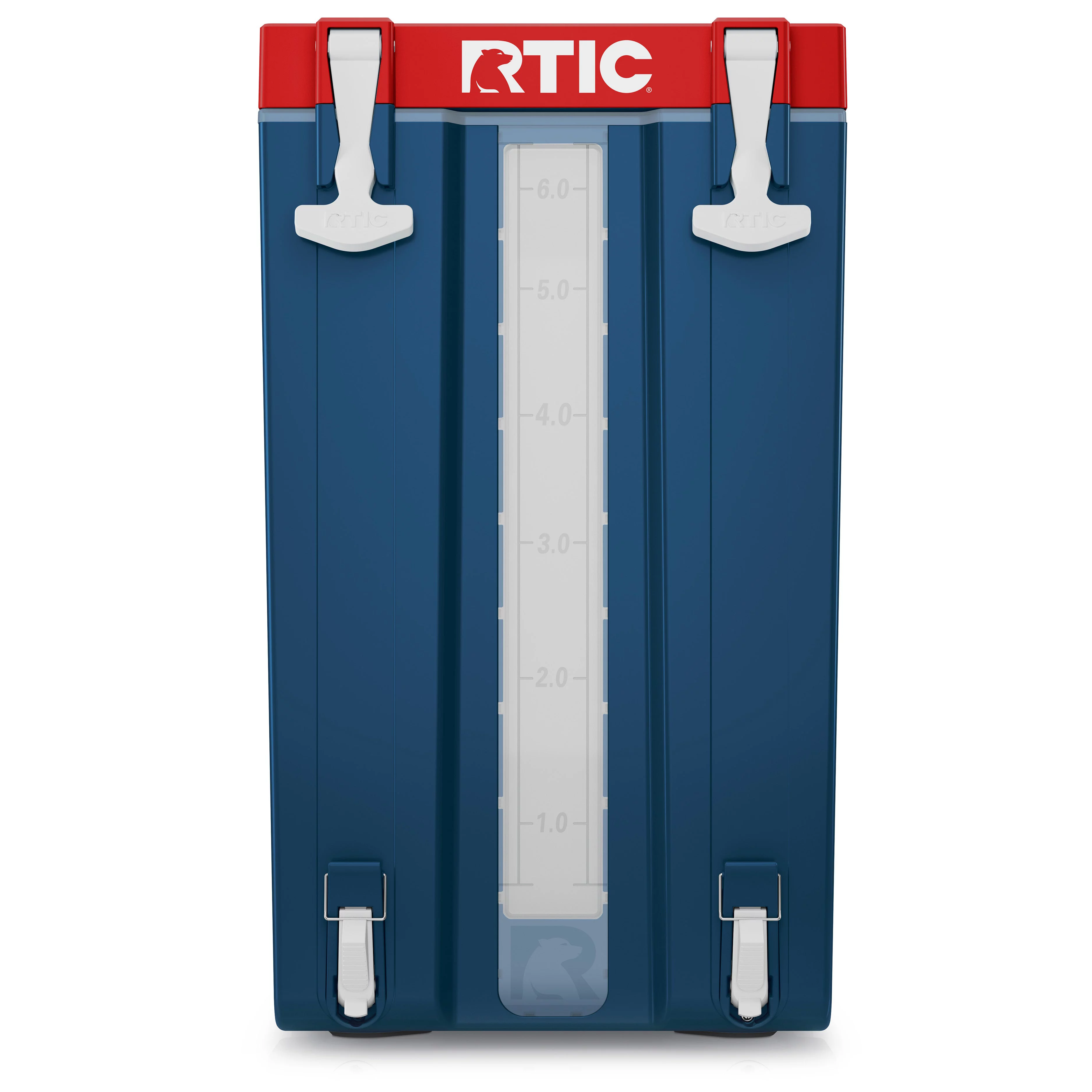 RTIC Halftime Water Cooler 6 Gallon Portable Carrier Container, Drink Beverage Dispenser, Stackable with 2 Taps, Bottleless, BPA-Free, for Sports, Camping, BBQ, Parties, Picnic, and More, Patriot - Curated Treasures Market