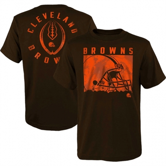 Men's Cleveland Browns Brown Preschool Liquid Camo Logo T Shirt