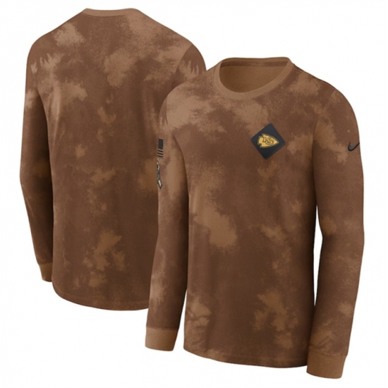 Men's Kansas City Chiefs Brown 2023 Salute To Service Long Sleeve T Shirt