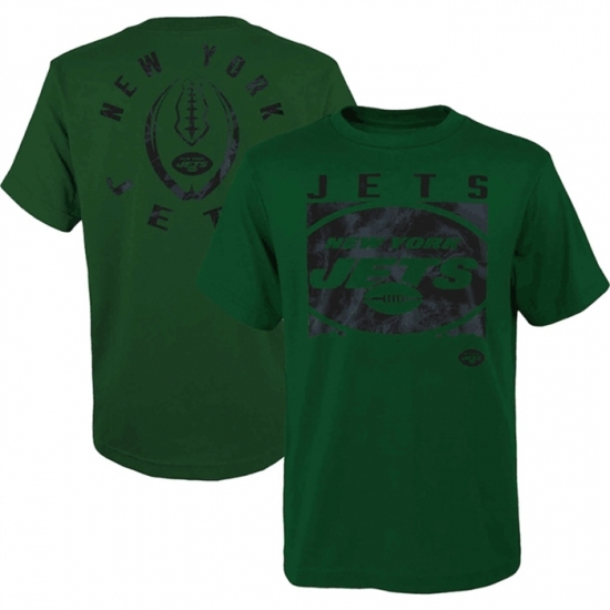 Men's New York Jets Green Preschool Liquid Camo Logo T Shirt