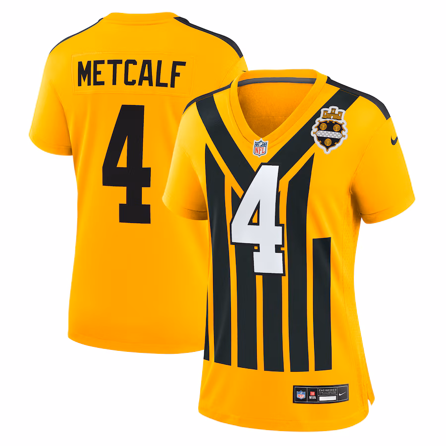 Women's Pittsburgh Steelers DK Metcalf Nike Gold Alternate 1933 Throwback Game Jersey