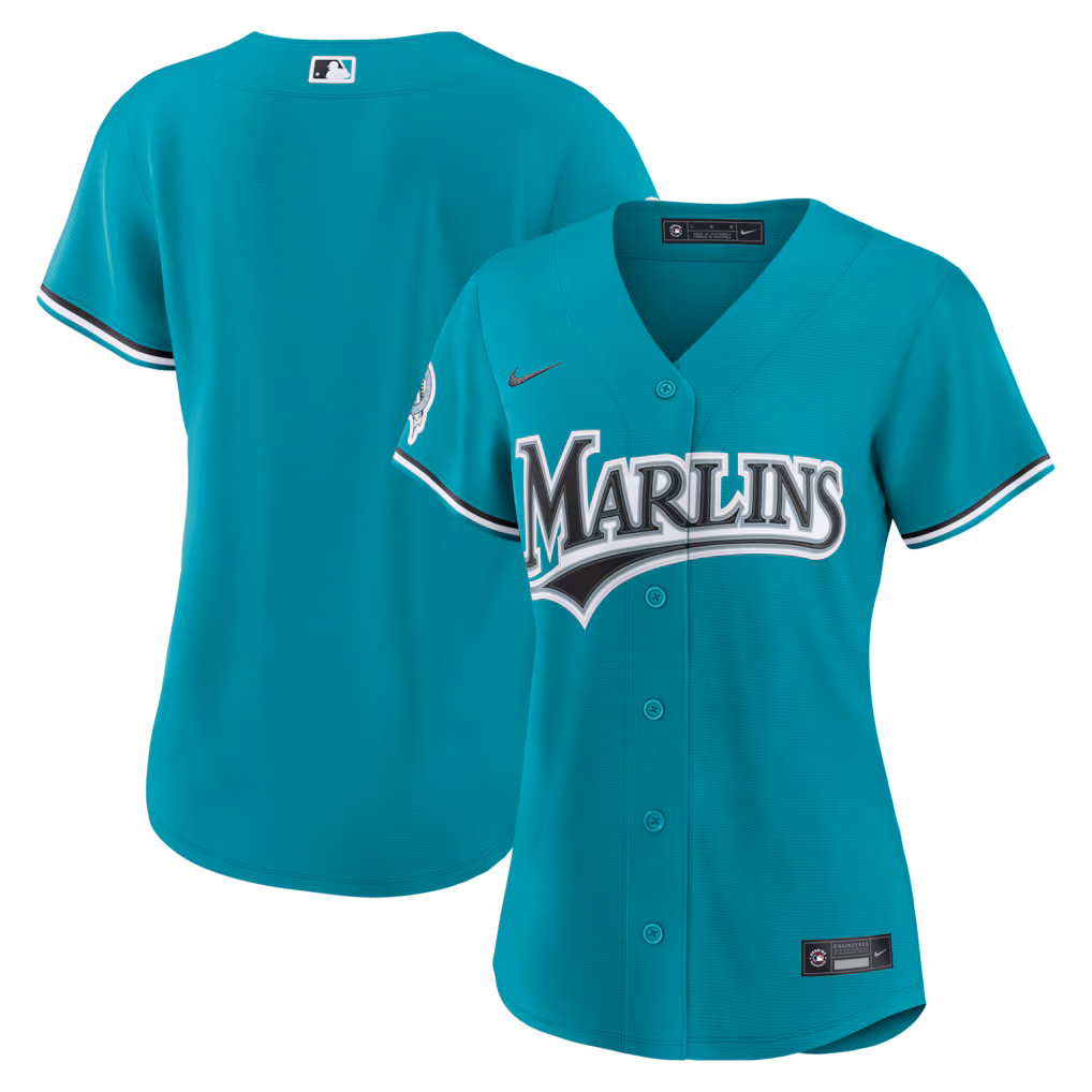 Women's Miami Marlins Nike Teal Alternate Stadium Jersey