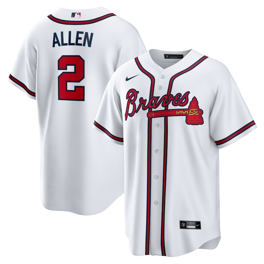 Men's Atlanta Braves Nick Allen Nike White Home Replica Jersey